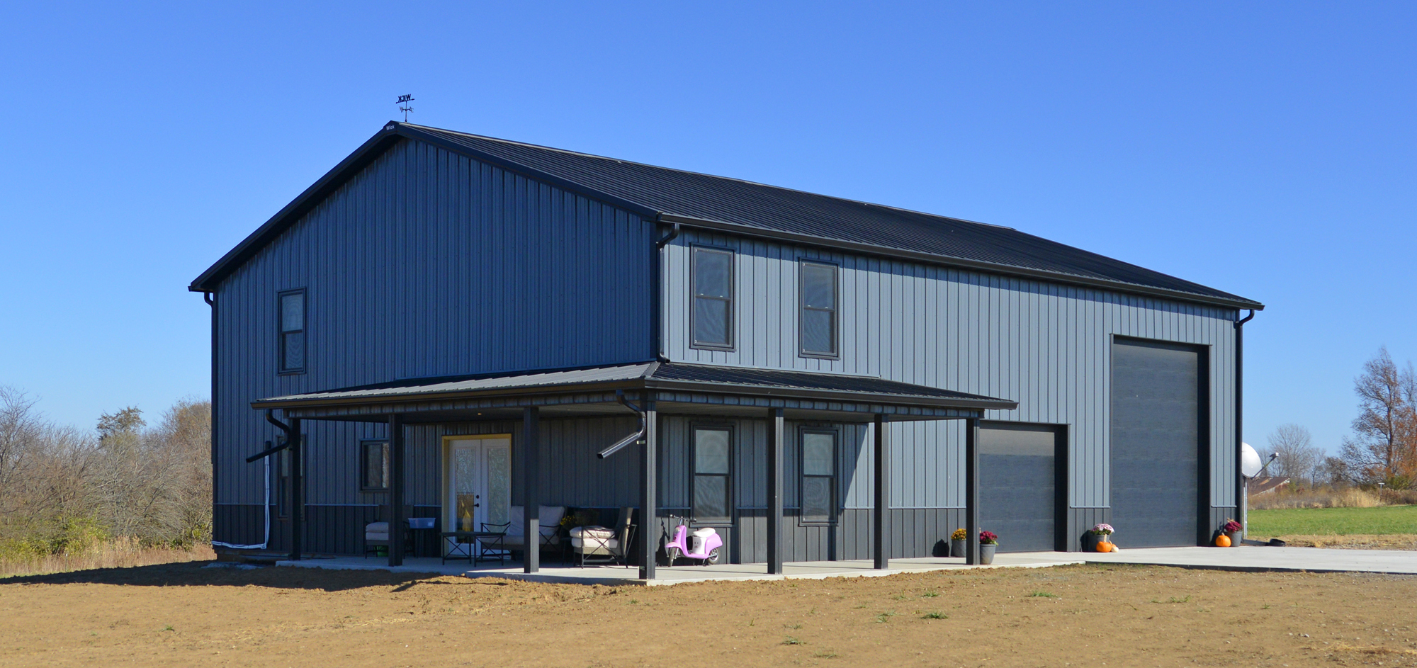 post frame residential building